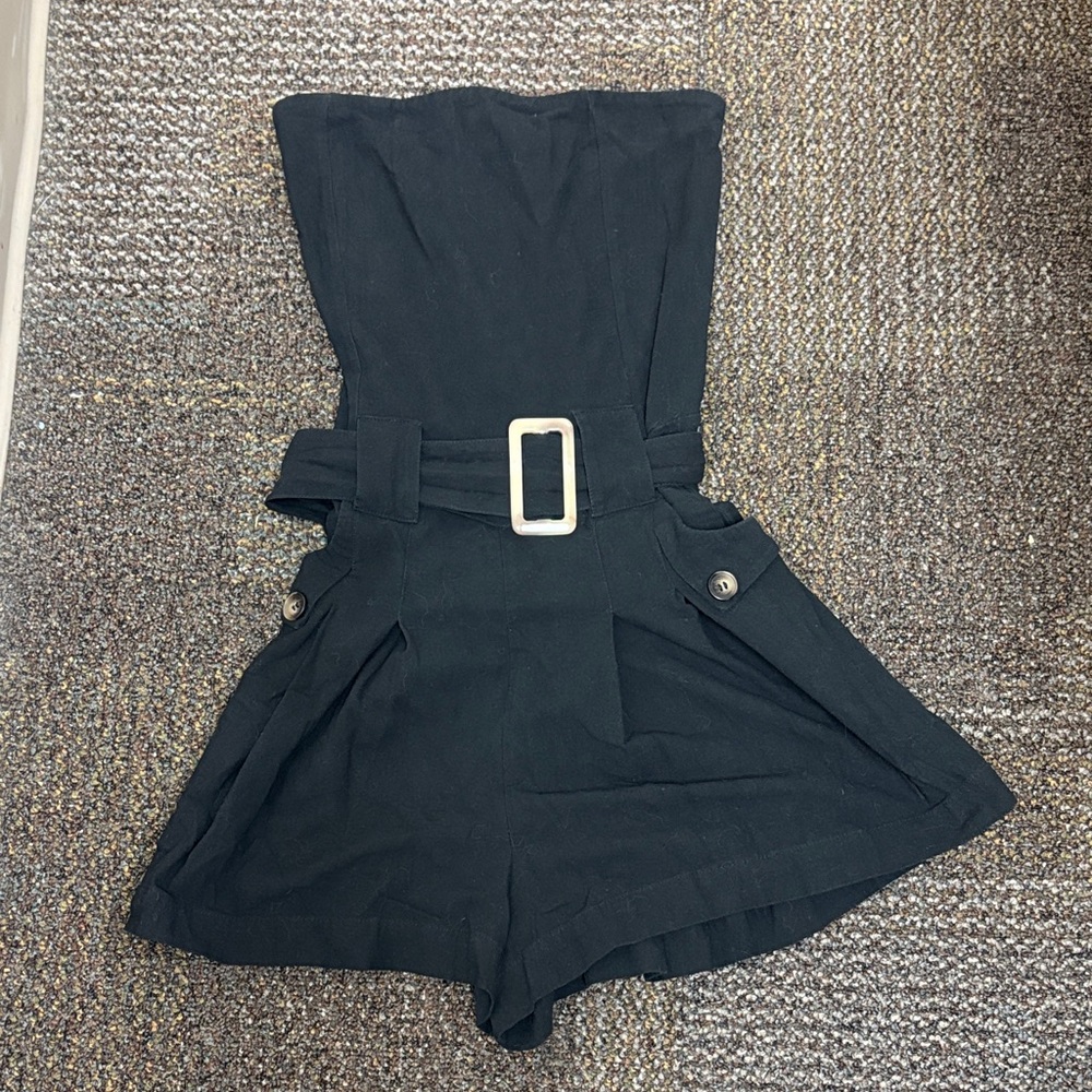 3 shorts-Black short romper,  black shorts & blue short outfit-S/M(4-6)